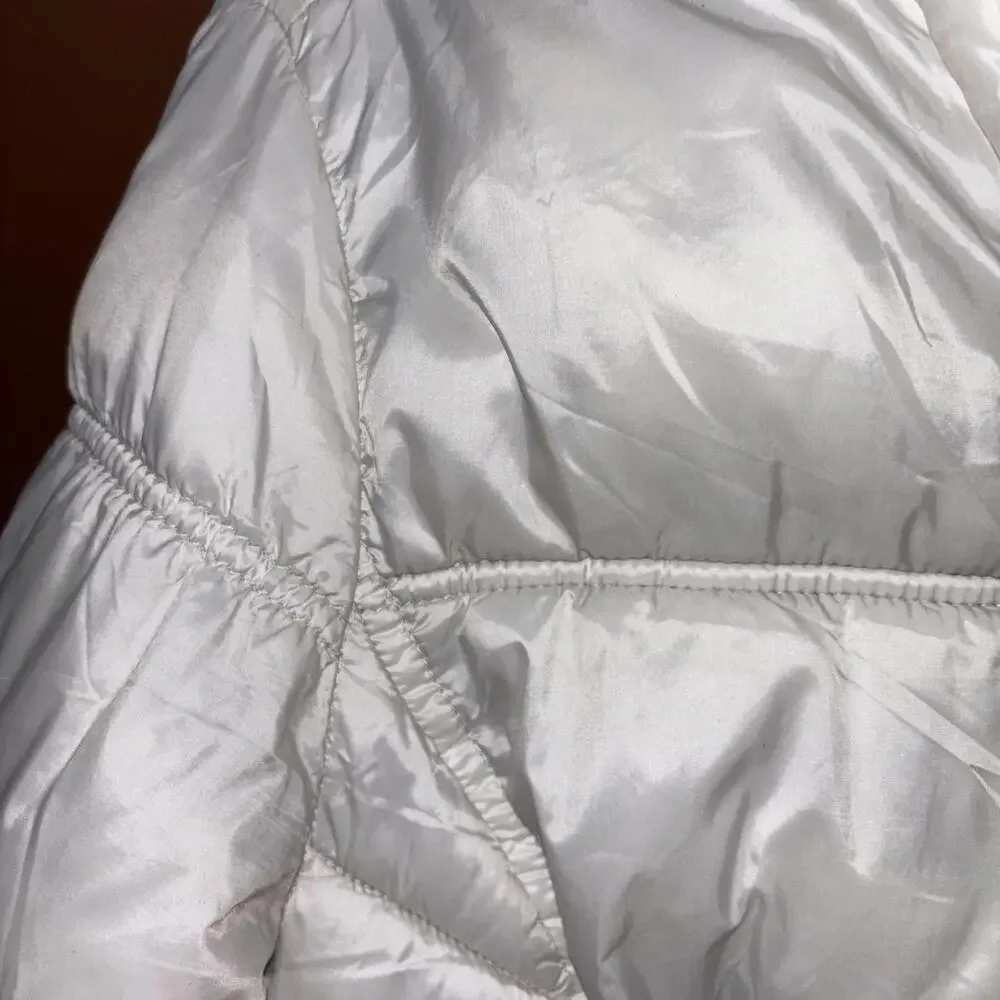 Laundry by Shelli Segal Puffer Down Jacket Womens Medium White Casual Full Zip - Picture 3 of 13